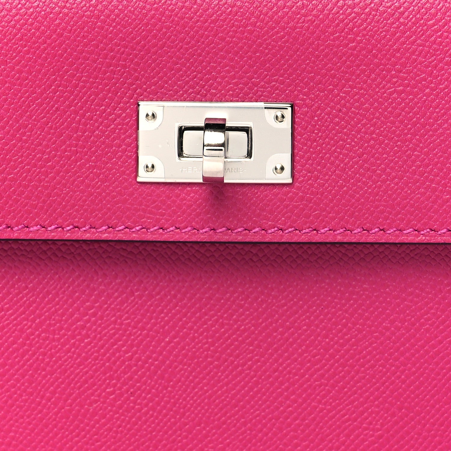 Hermes Madame Calfskin Kelly Pocket Compact Wallet Rose Pourpre 9 of 9
