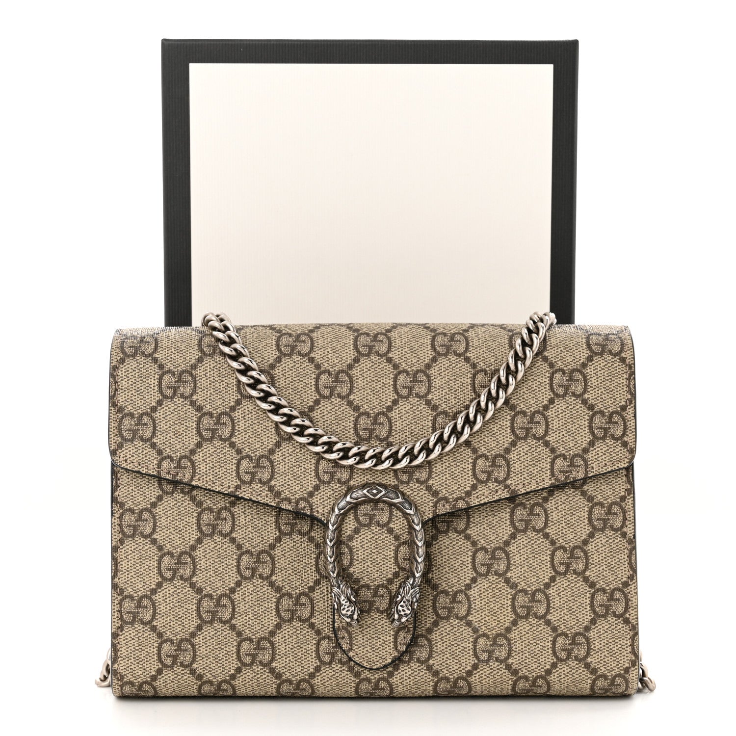 Gucci GG Supreme Monogram Mini Dionysus Chain Wallet Beige Black 11 of 11