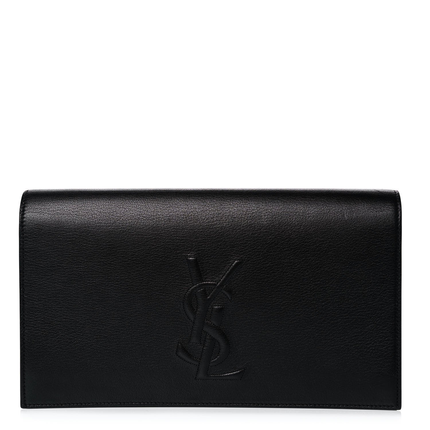 Saint Laurent Calfskin Monogram Large Belle De Jour Clutch Black 1 of 9
