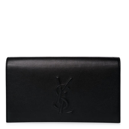 Saint Laurent Calfskin Monogram Large Belle De Jour Clutch Black 1 of 9