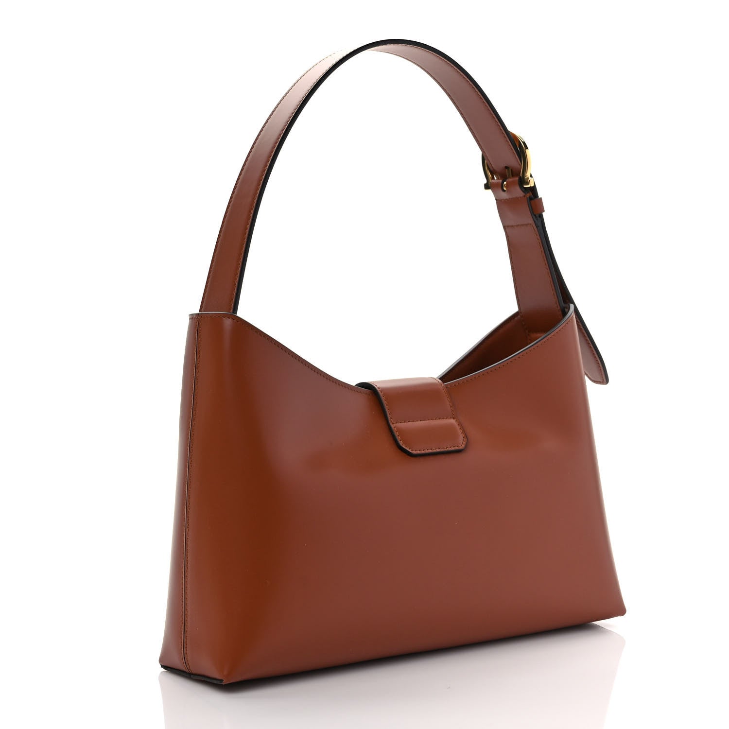 Salvatore Ferragamo Calfskin Trifolio Shoulder Bag Siena Tan 3 of 8