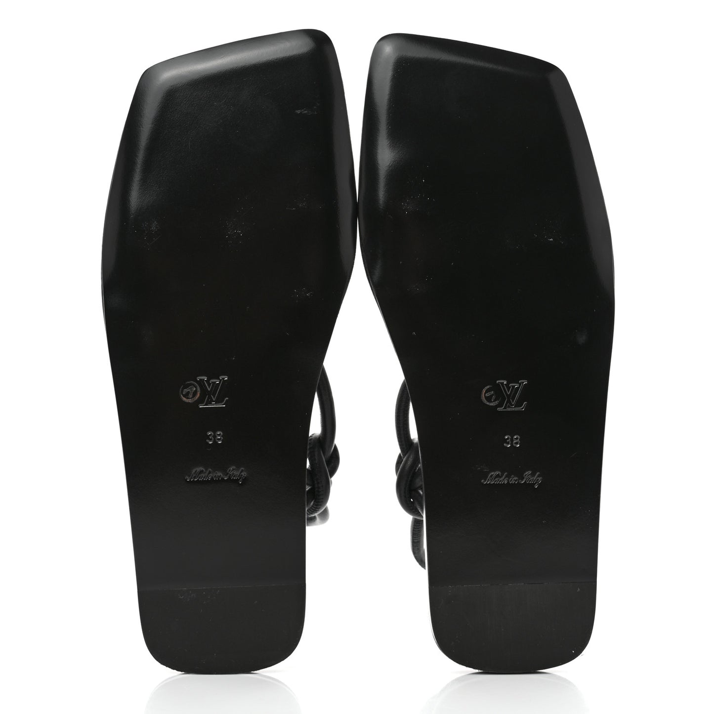 Lambskin Nova Flat Sandals 38 Black