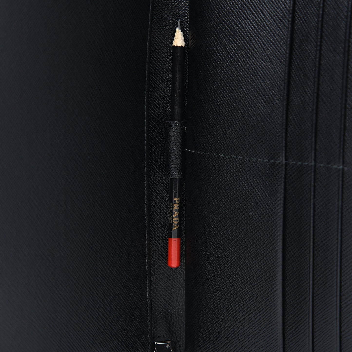 Saffiano Large Zip Around Travel Wallet Black