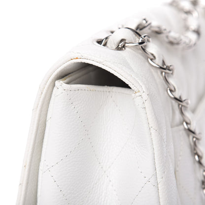 Chanel Caviar Quilted Jumbo Single Flap White 13 of 15