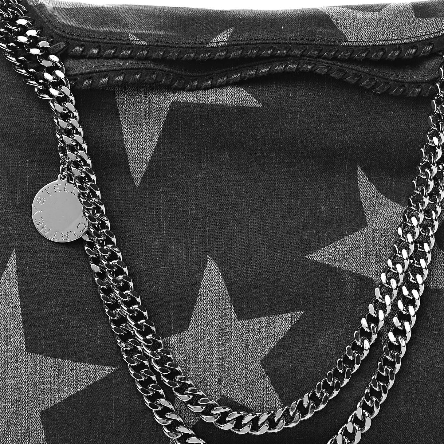 Denim Star Small Falabella Tote Black