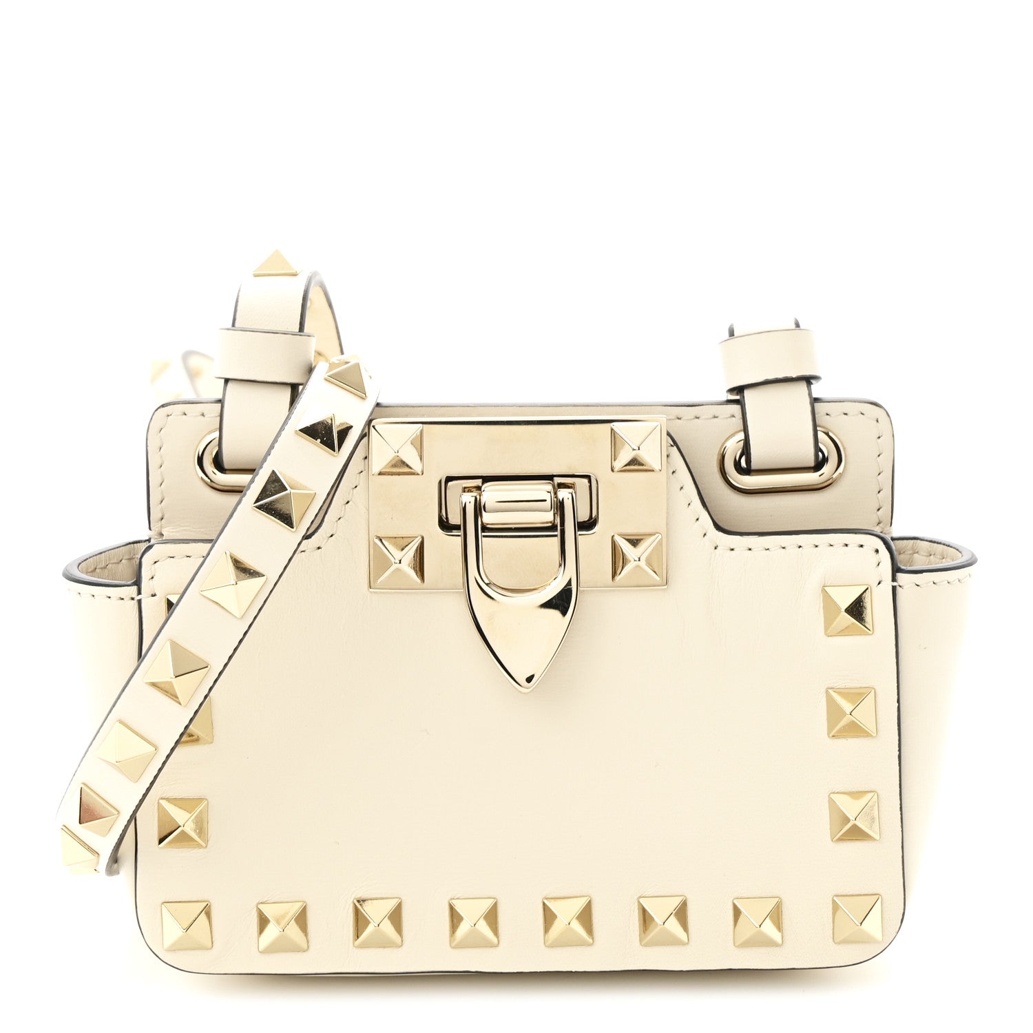 Valentino Garavani Vitello Rockstud Mini Crossbody Ivory 1 of 9