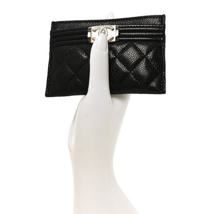 Chanel Caviar Quilted Boy Card Holder Black 2 of 8