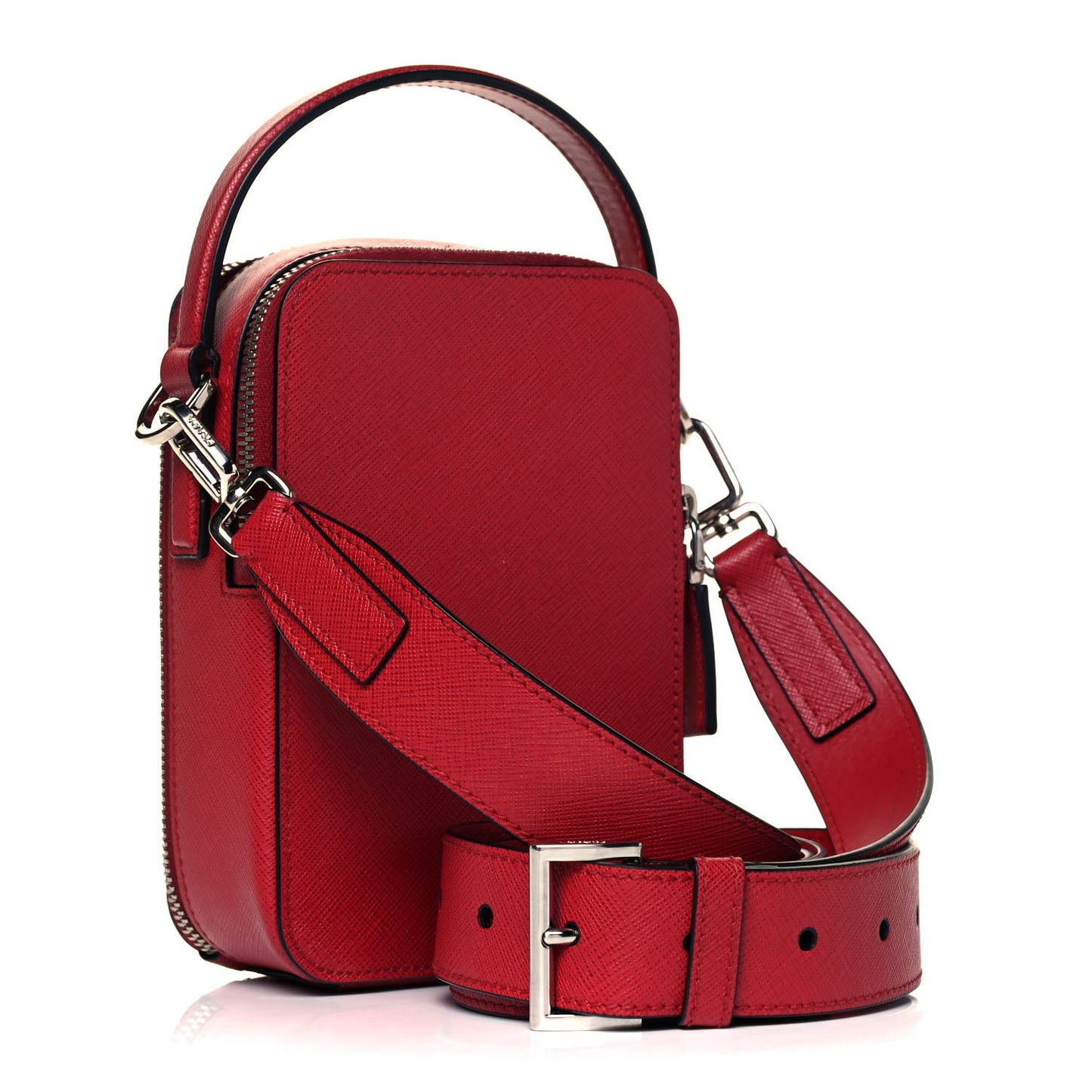 Saffiano Travel Brique Crossbody Messenger Bag Fuoco