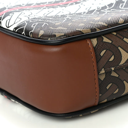 Burberry E-Canvas Monogram Stripe Messenger Bag Brown 9 of 9