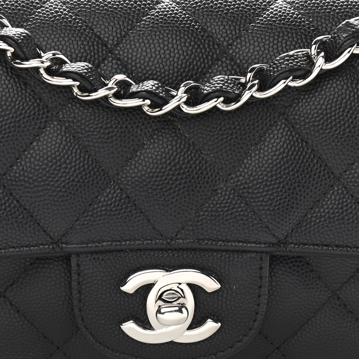 Caviar Quilted Mini Rectangular Flap Black