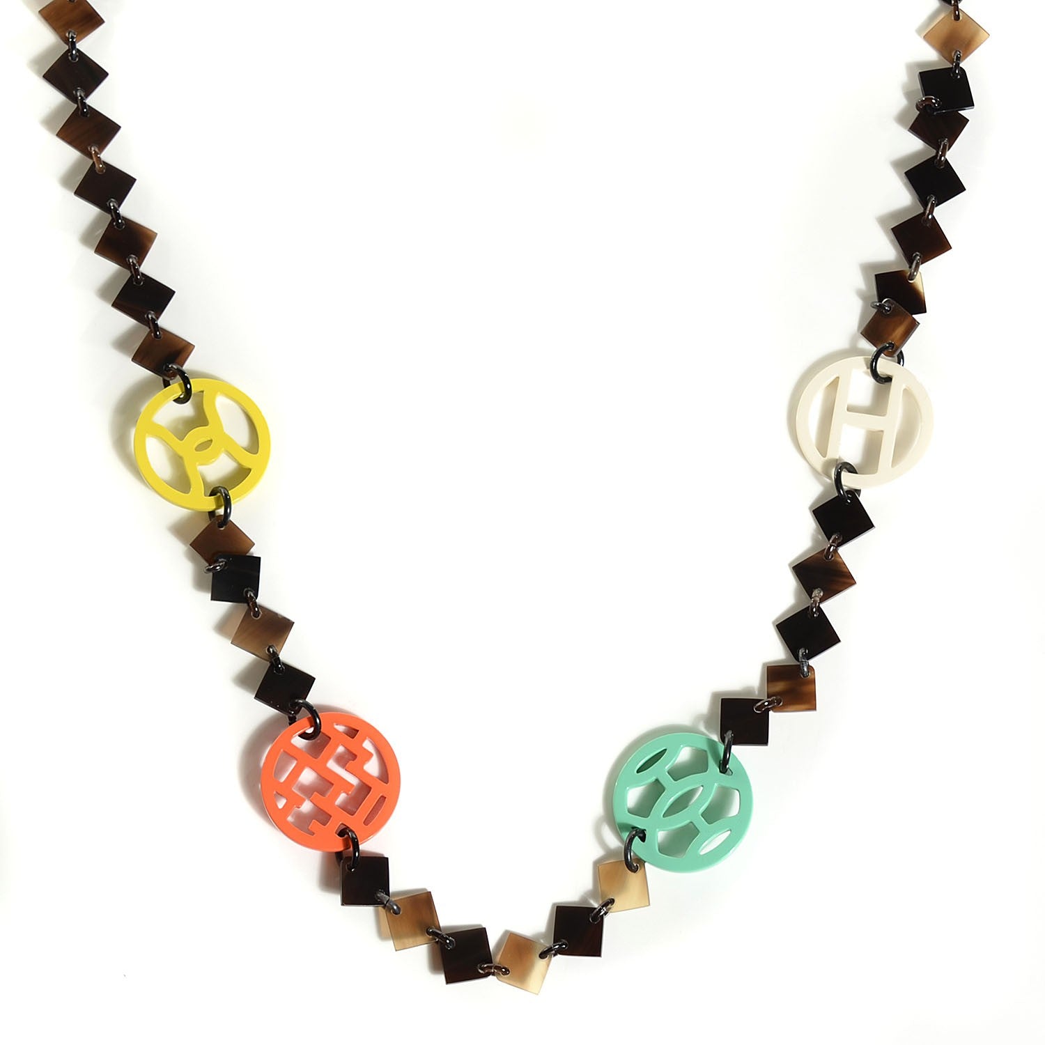 Hermes Buffalo Horn Lacquer Deva Necklace 1 of 5