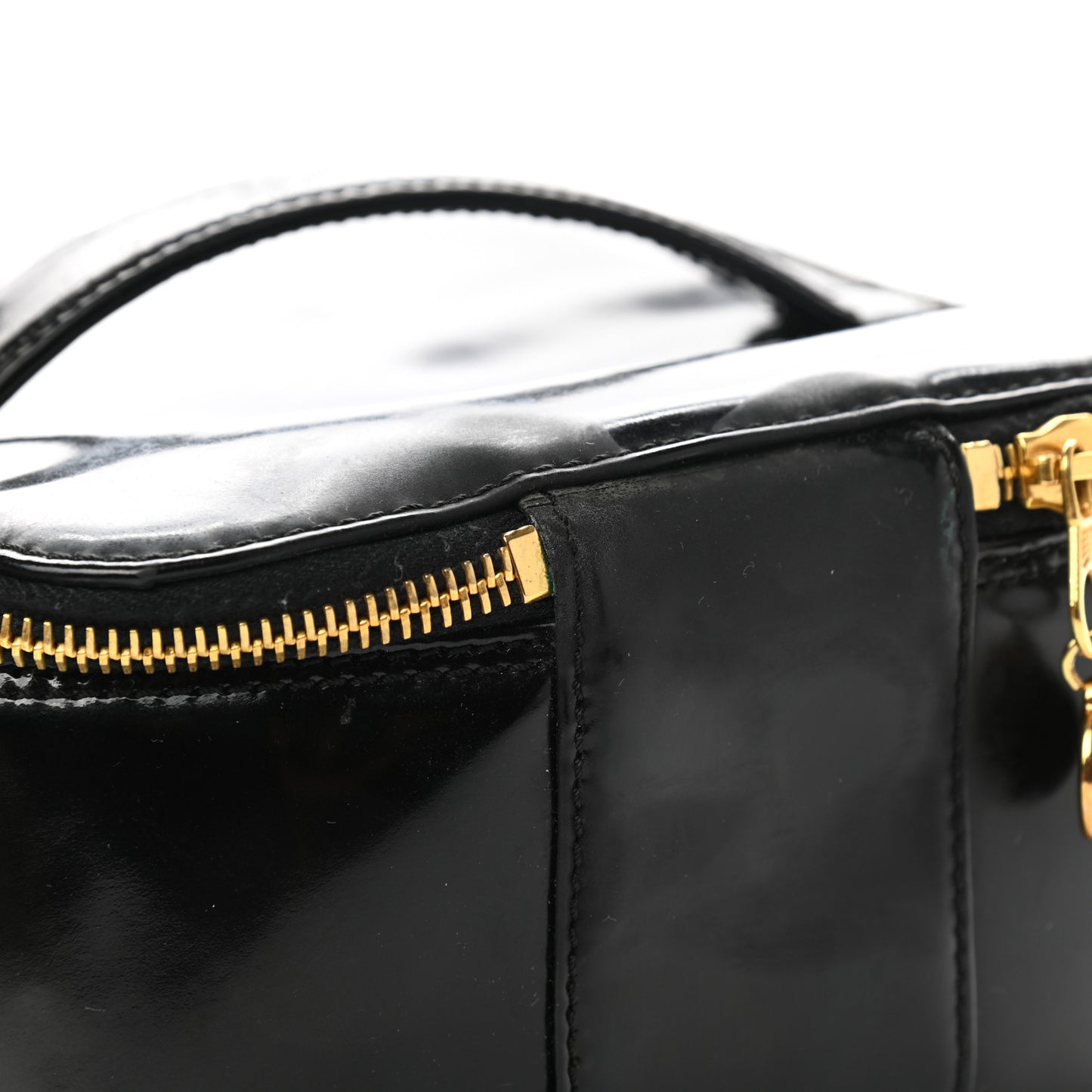 Patent Vanity Cosmetic Case Black