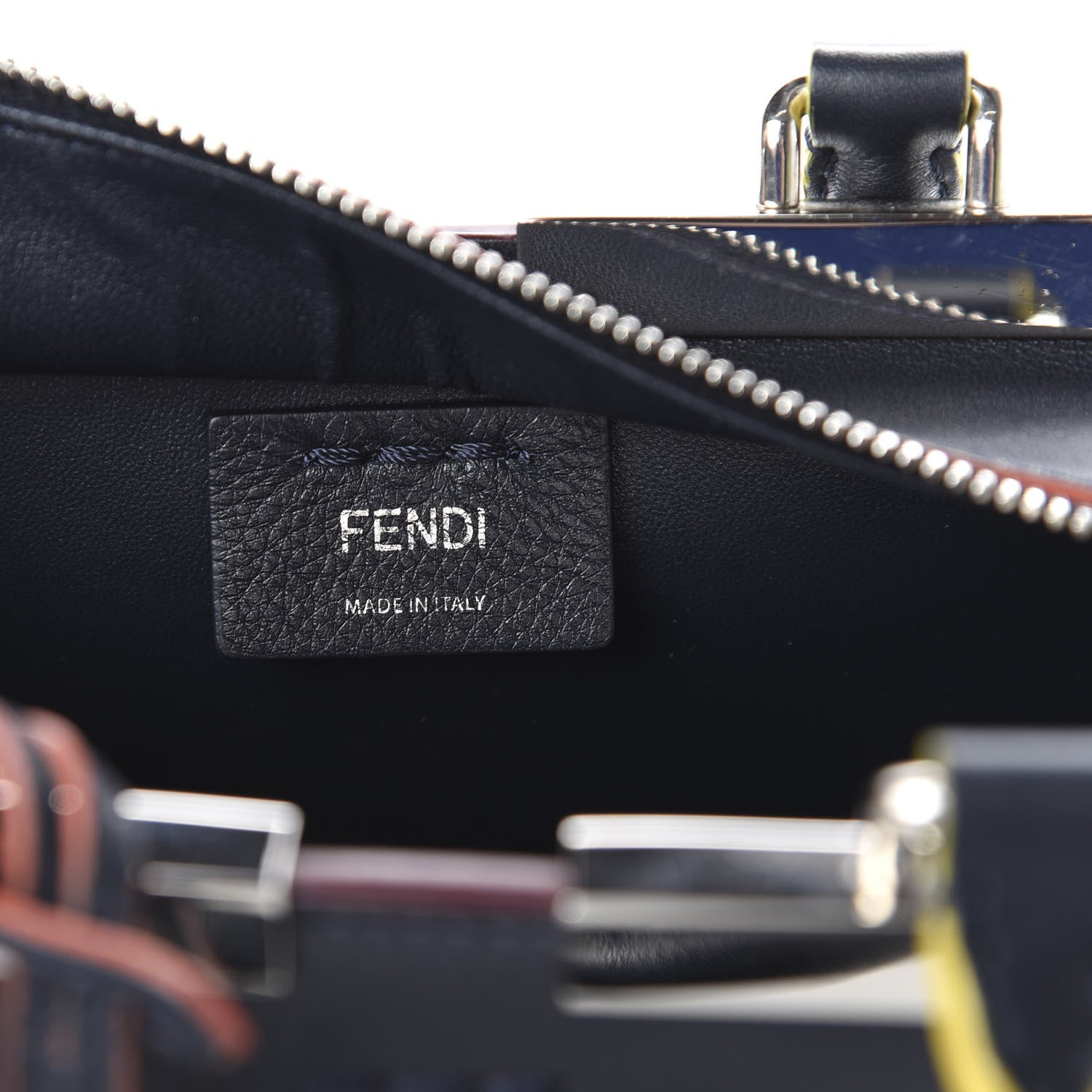 Fendi Vitello Dolce Mini 3jours Tote Blue Notte 8 of 10