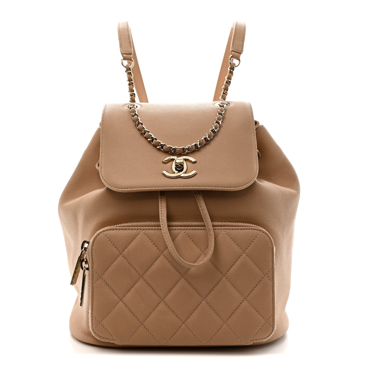Chanel Caviar Quilted Business Affinity Backpack Beige 1 of 11