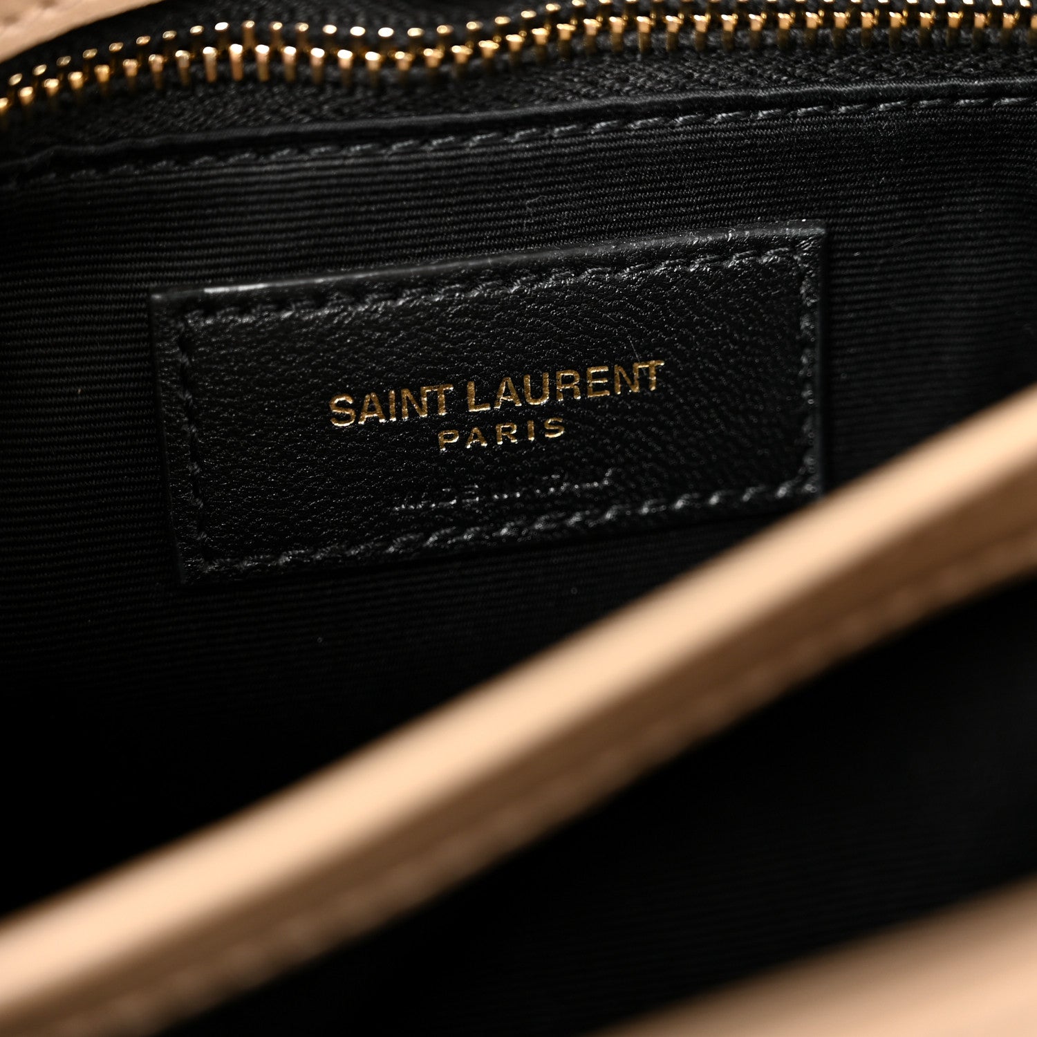 Saint Laurent Calfskin Y Quilted Monogram Toy Loulou Crossbody Bag Dark Beige 6 of 13