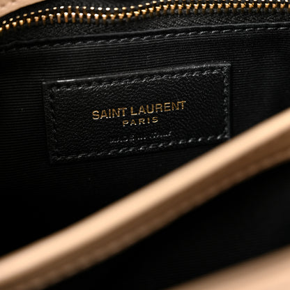 Saint Laurent Calfskin Y Quilted Monogram Toy Loulou Crossbody Bag Dark Beige 6 of 13