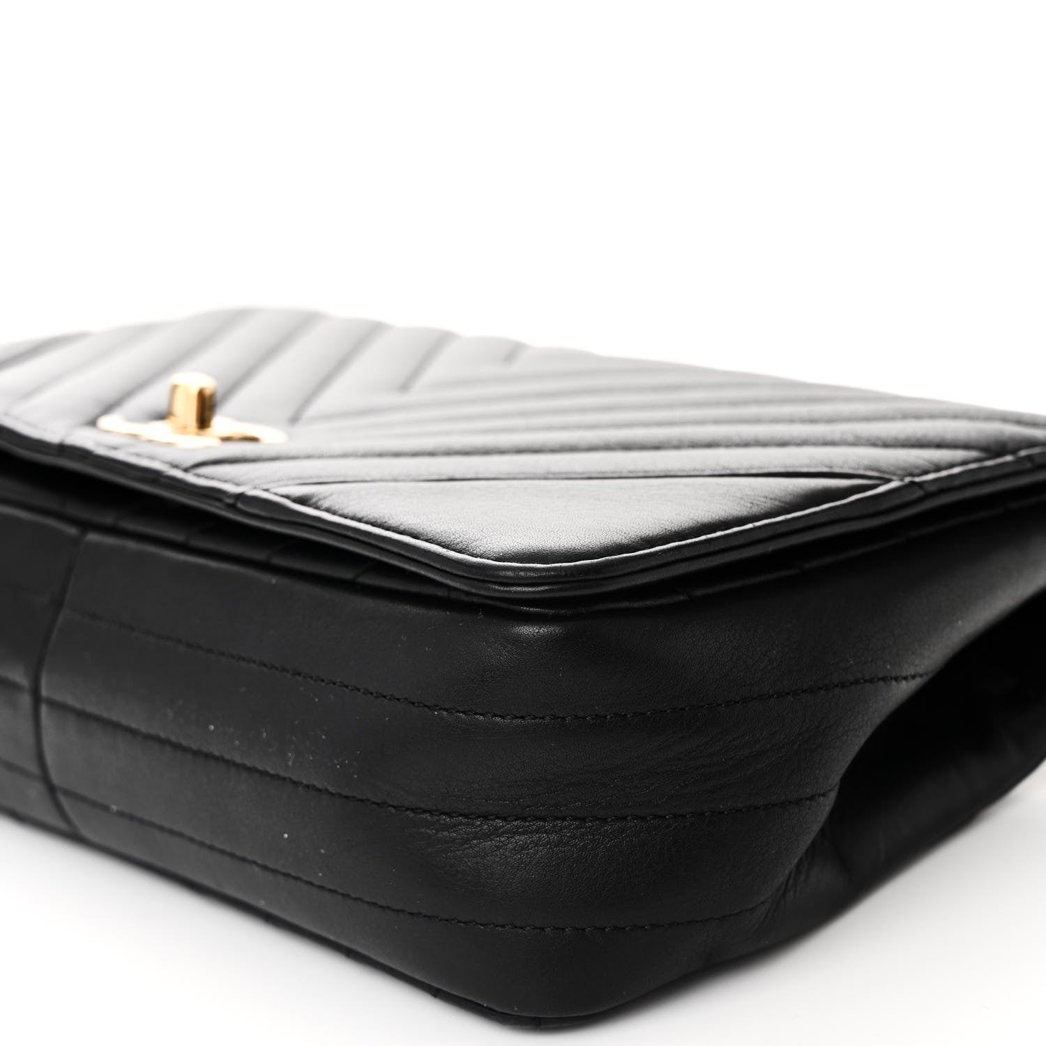 Chanel Calfskin Chevron Quilted Small Statement Flap Black 10 of 10