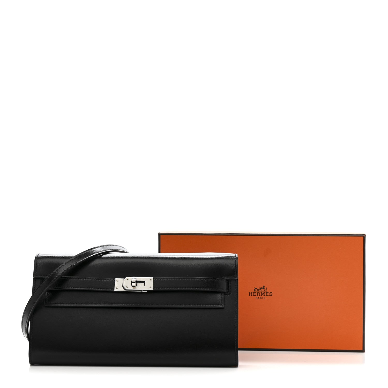 Hermes Box Kelly Wallet To Go Black 8 of 8