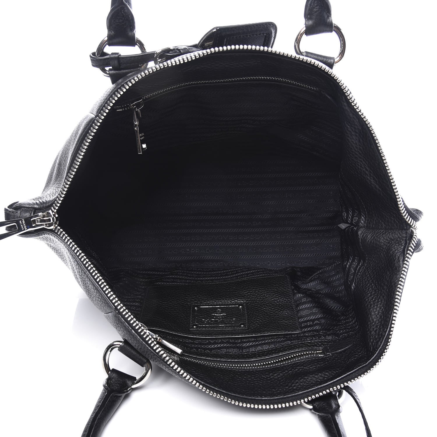 Prada Vitello Daino Shopping Tote Black 4 of 11