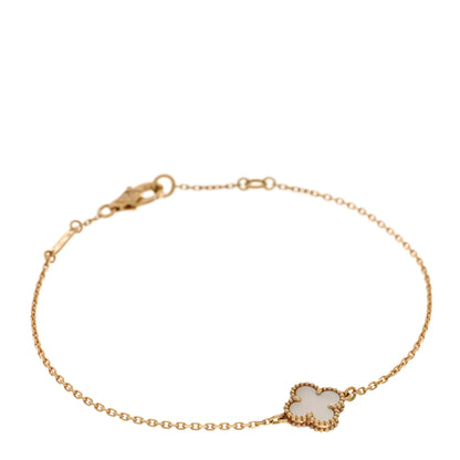 Van Cleef & Arpels 18K Yellow Gold Mother of Pearl Sweet Alhambra Bracelet 1 of 5