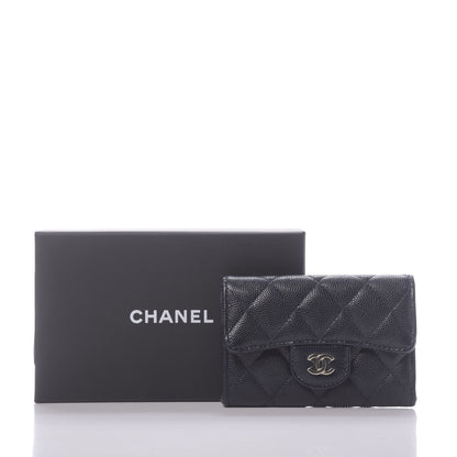 Chanel Caviar Quilted Flap Card Holder Wallet Navy Blue 12 of 12