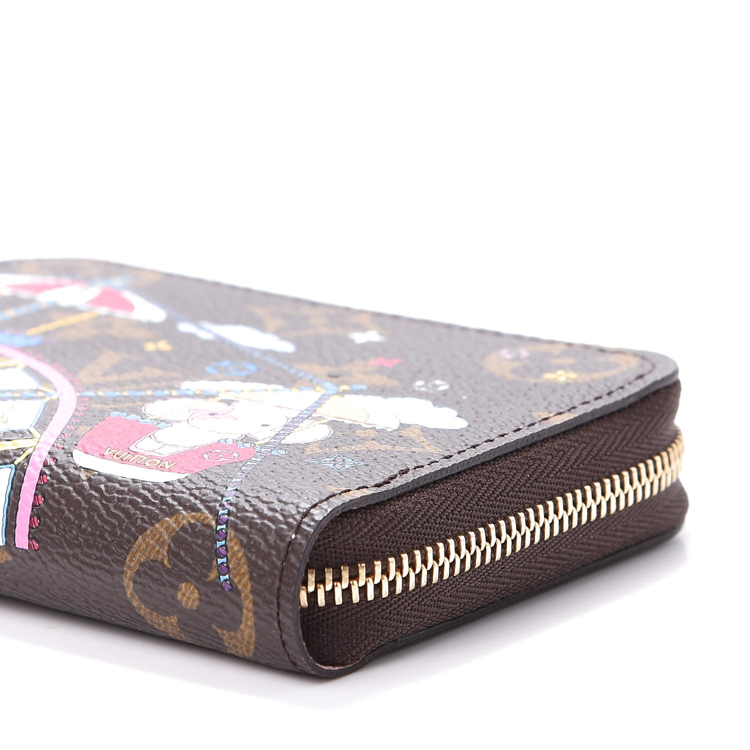 Louis Vuitton Monogram 2020 Christmas Animation Big Wheel Zippy Coin Purse Rose Ballerine 9 of 10