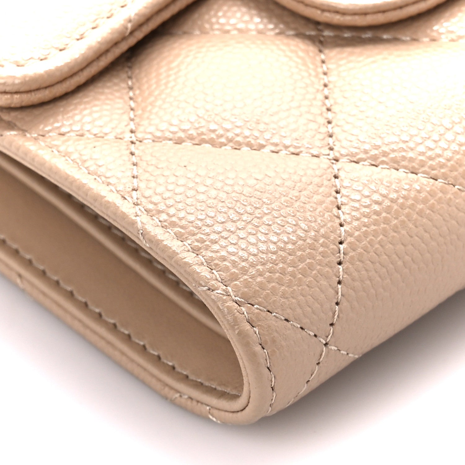 Chanel Caviar Quilted Compact Flap Wallet Beige 11 of 14