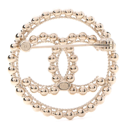 Chanel Metal Bead CC Round Brooch Gold 3 of 5