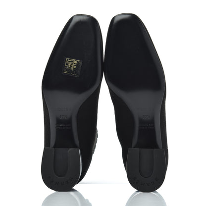 Hermes Knit Calfskin Volver Ankle Boots 37.5 Black 5 of 8