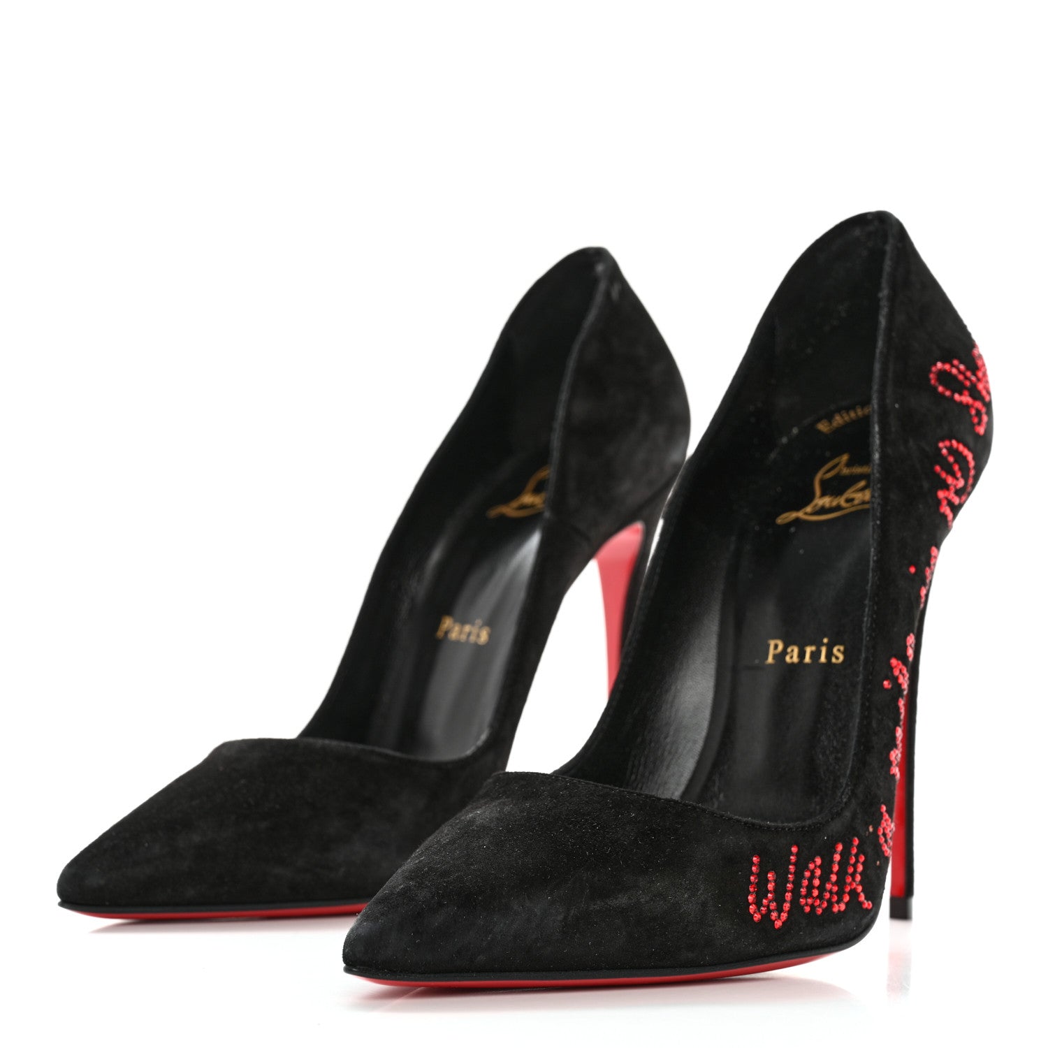 Christian Louboutin Veau Velours Hottie Walkie 120 Pumps 38 Black 3 of 11