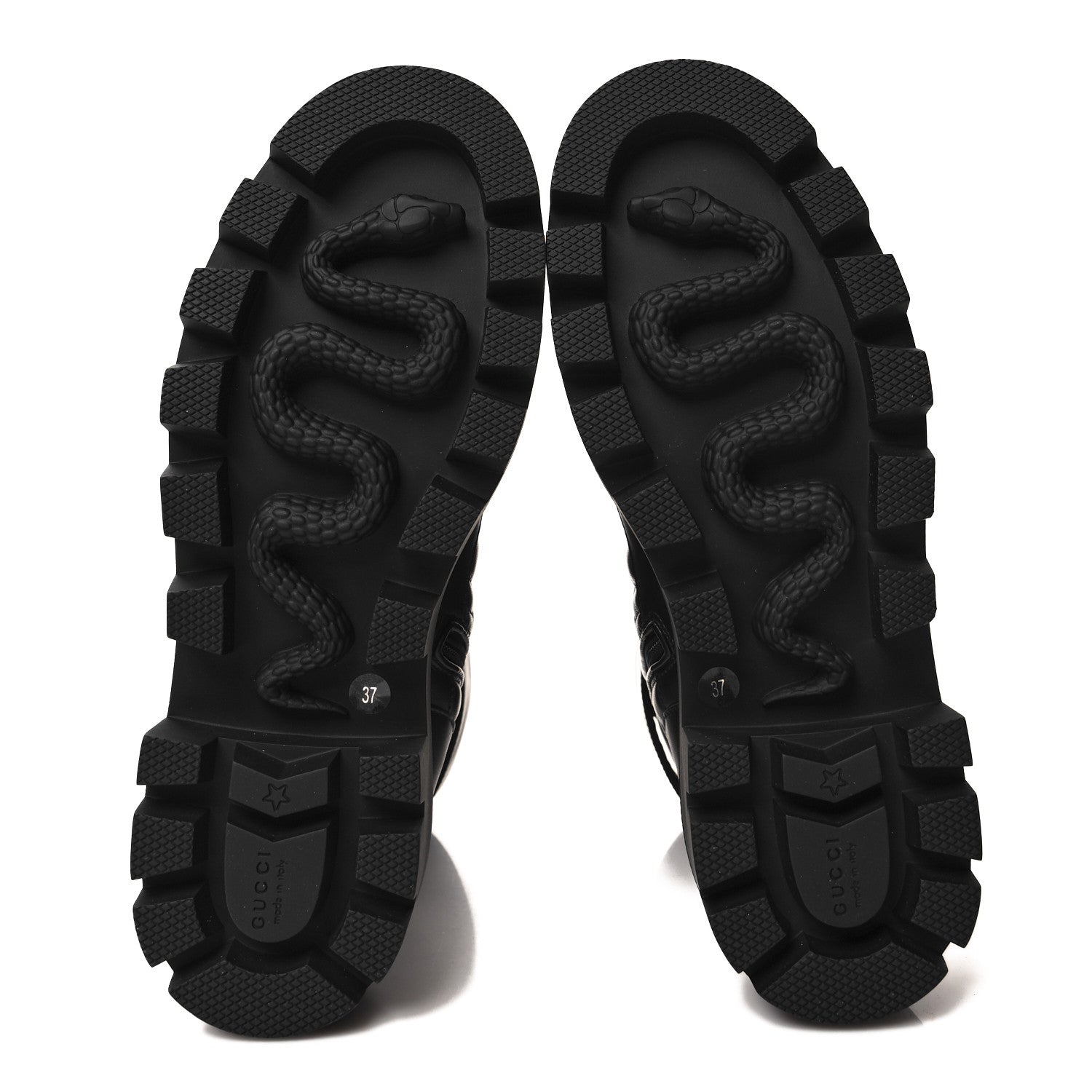 Gucci Nappa Frances GG Matelasse Platform Combat Boots 37 Black 5 of 9