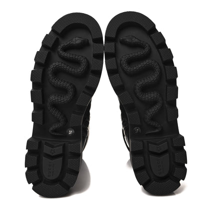 Gucci Nappa Frances GG Matelasse Platform Combat Boots 37 Black 5 of 9