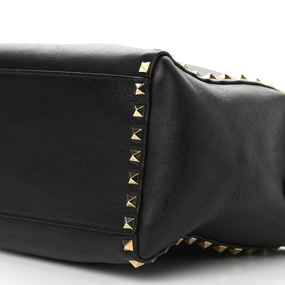Valentino Garavani Vitello Rockstud Double Handle Tote Black 7 of 10