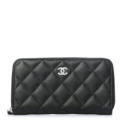 Chanel Caviar Quilted Medium Zip Around Wallet Black 1 of 8