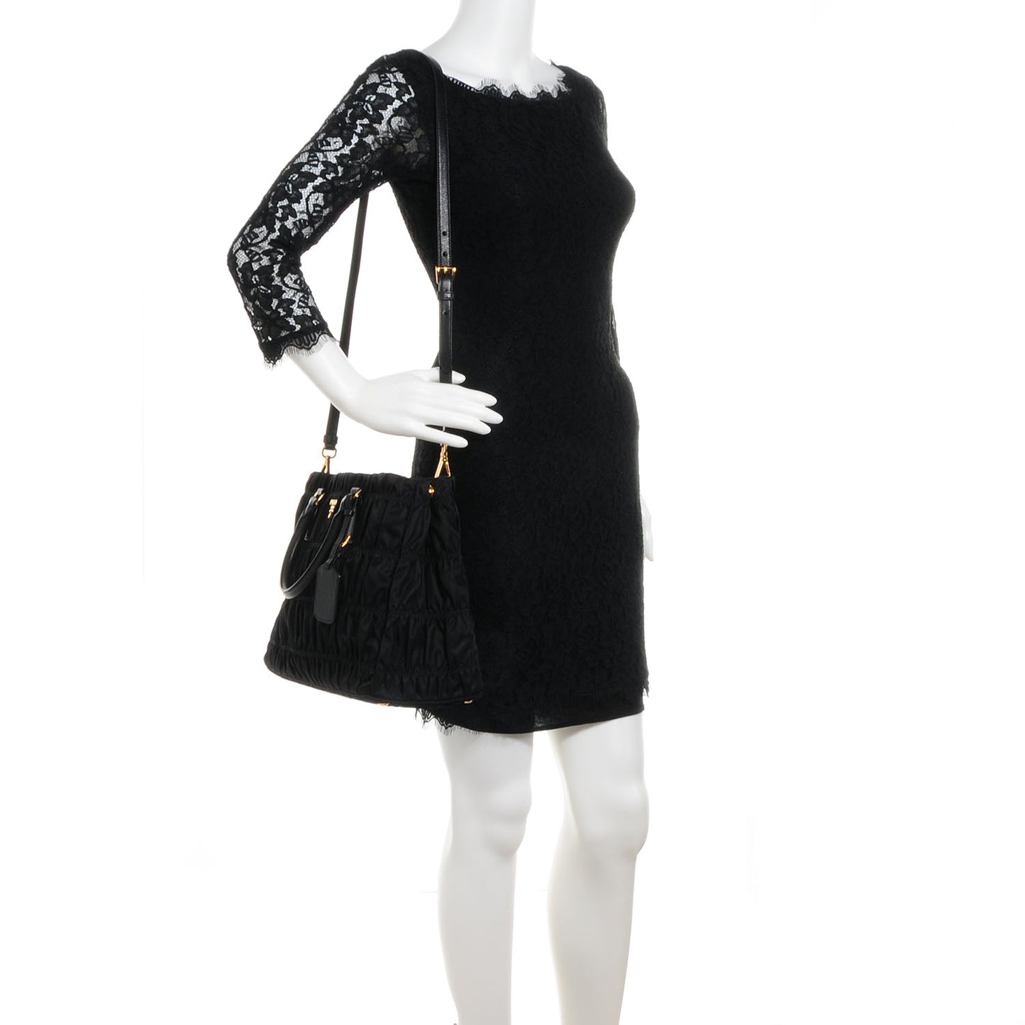 Tessuto Nylon Gaufre Tote Nero Black