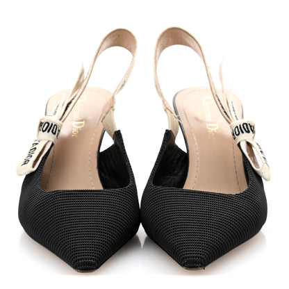 Christian Dior Technical Canvas Ribbon J Adior Slingback 65mm Pumps 39 Black 3 of 9