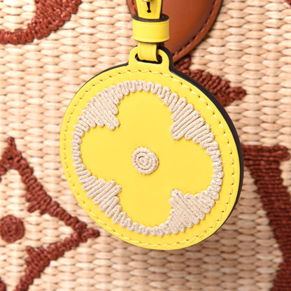 Louis Vuitton Raffia Calfskin Monogram Giant Onthego MM Tan 11 of 13