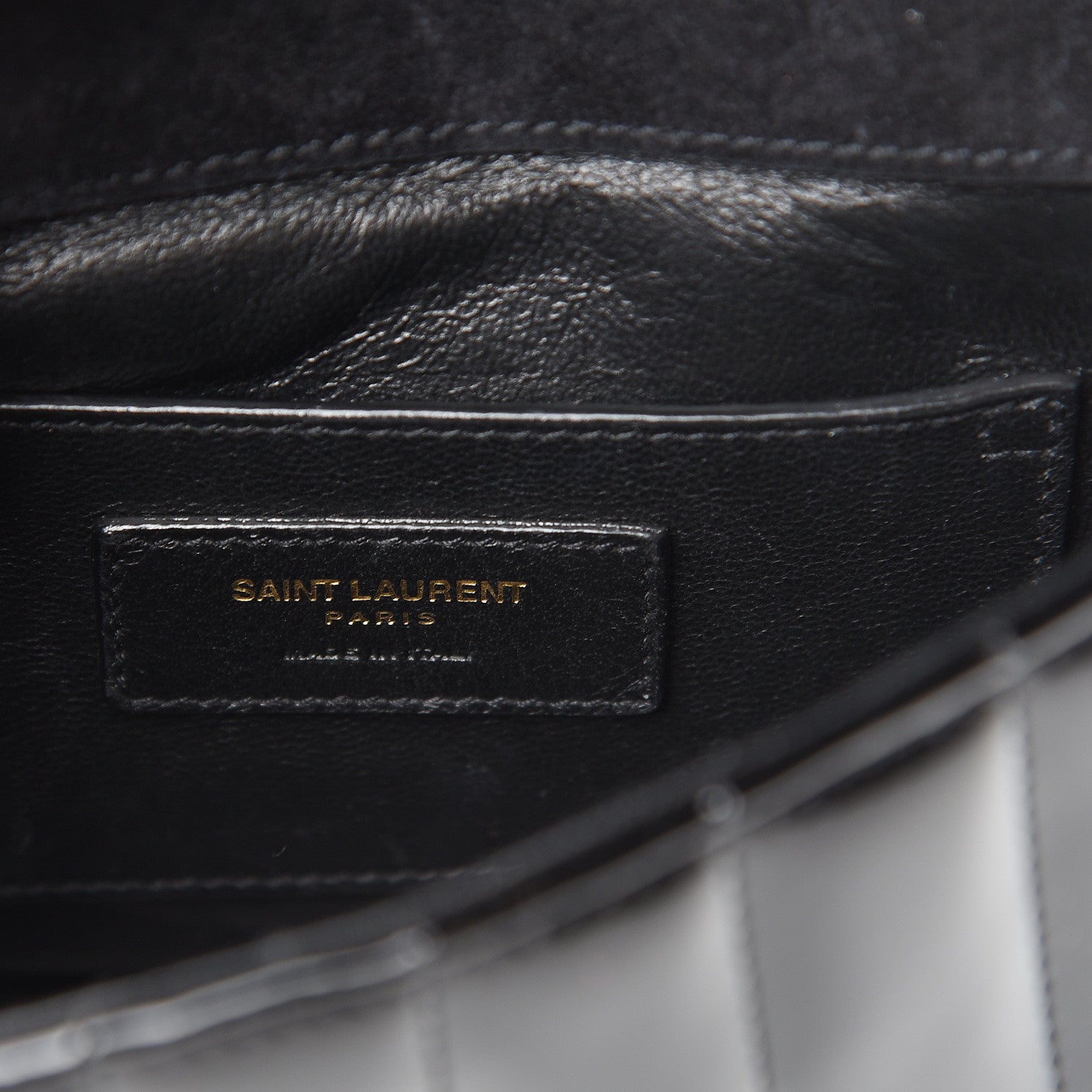 Saint Laurent Patent Calfskin Matelasse Monogram Small Vicky Chain Bag Black 5 of 10