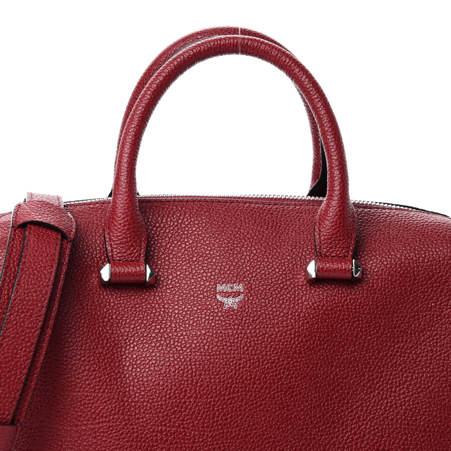 MCM Grained Calfskin Medium Ella Boston Sash Burgundy 11 of 11