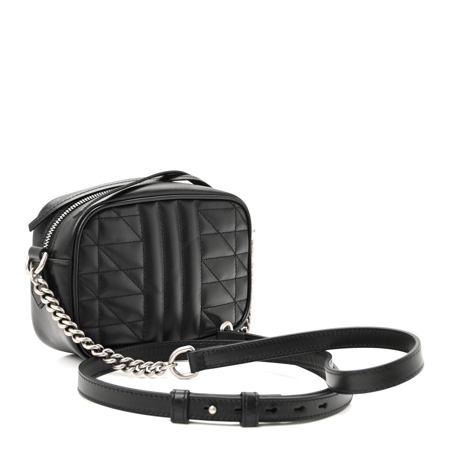 Calfskin Matelasse Aria Mini GG Marmont Chain Shoulder Bag Black