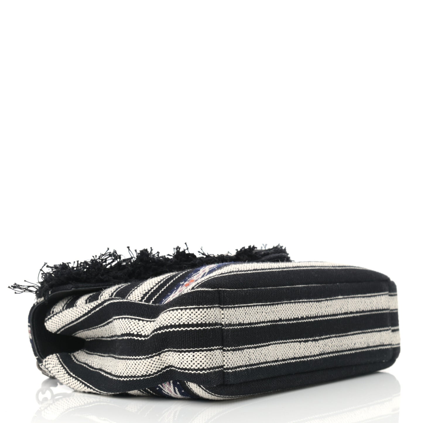 Berber Chevron Tassel Monogram Large College Bag Black