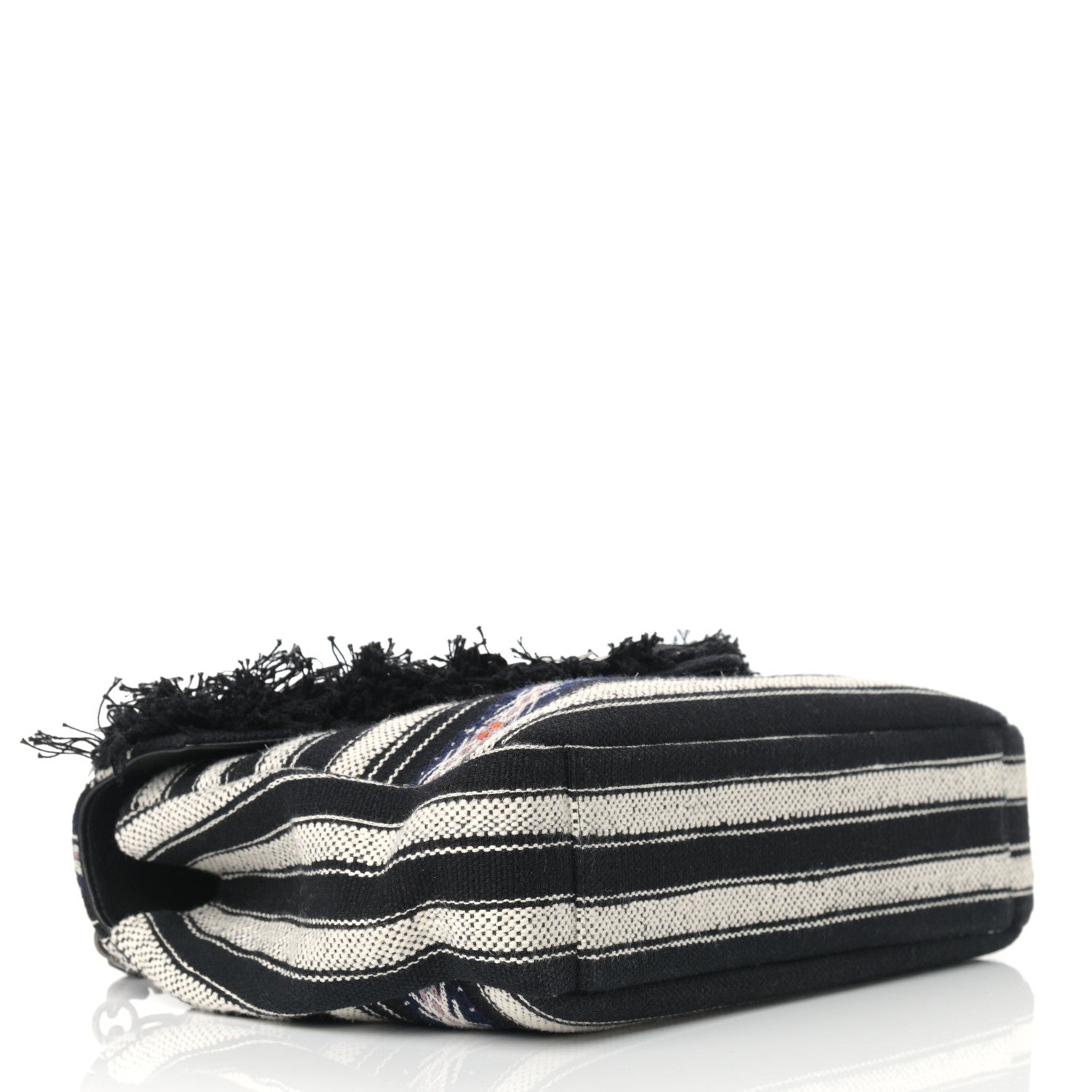 Saint Laurent Berber Chevron Tassel Monogram Large College Bag Black 3 of 12