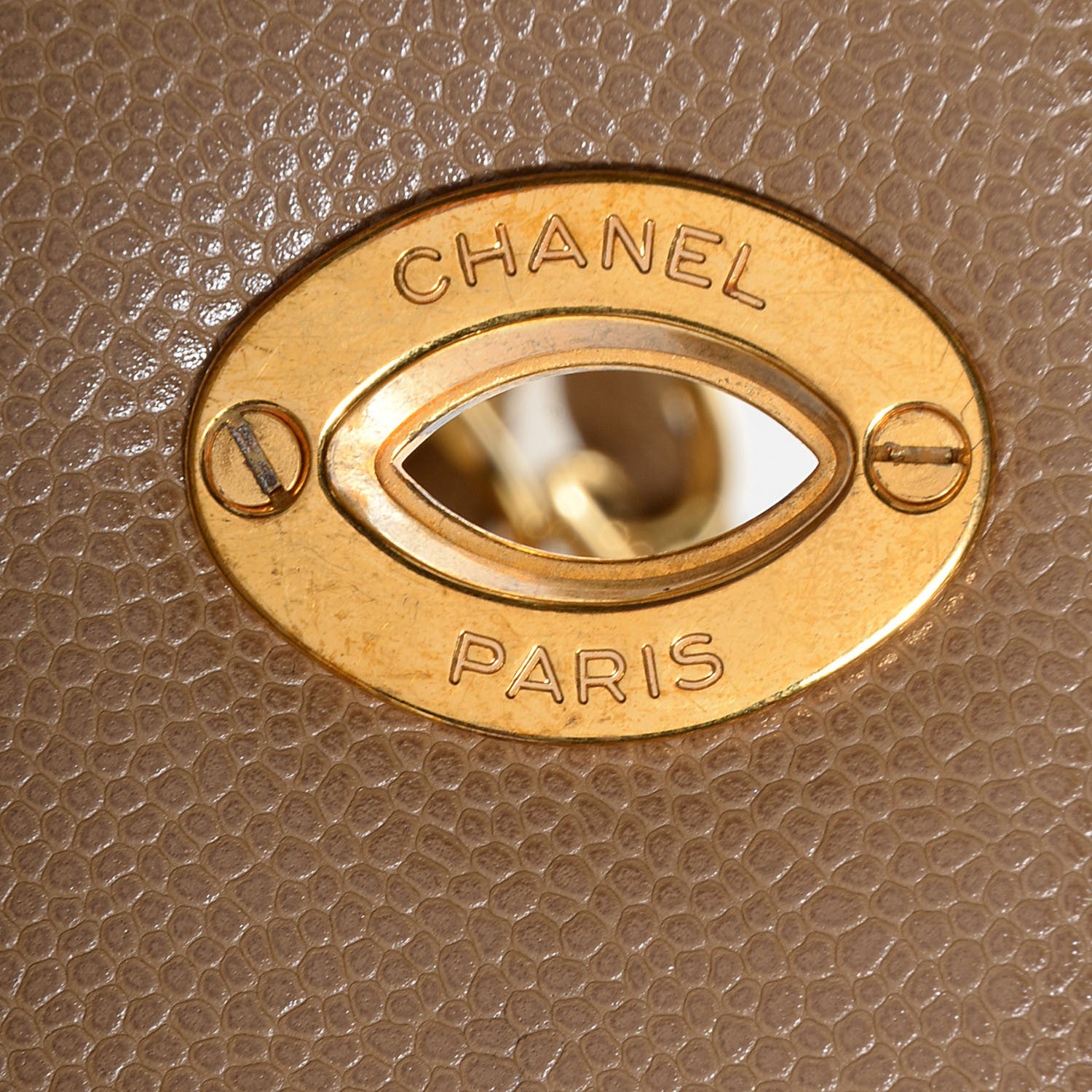 Chanel Caviar Vertical Quilted Jumbo Single Flap Beige 6 of 9