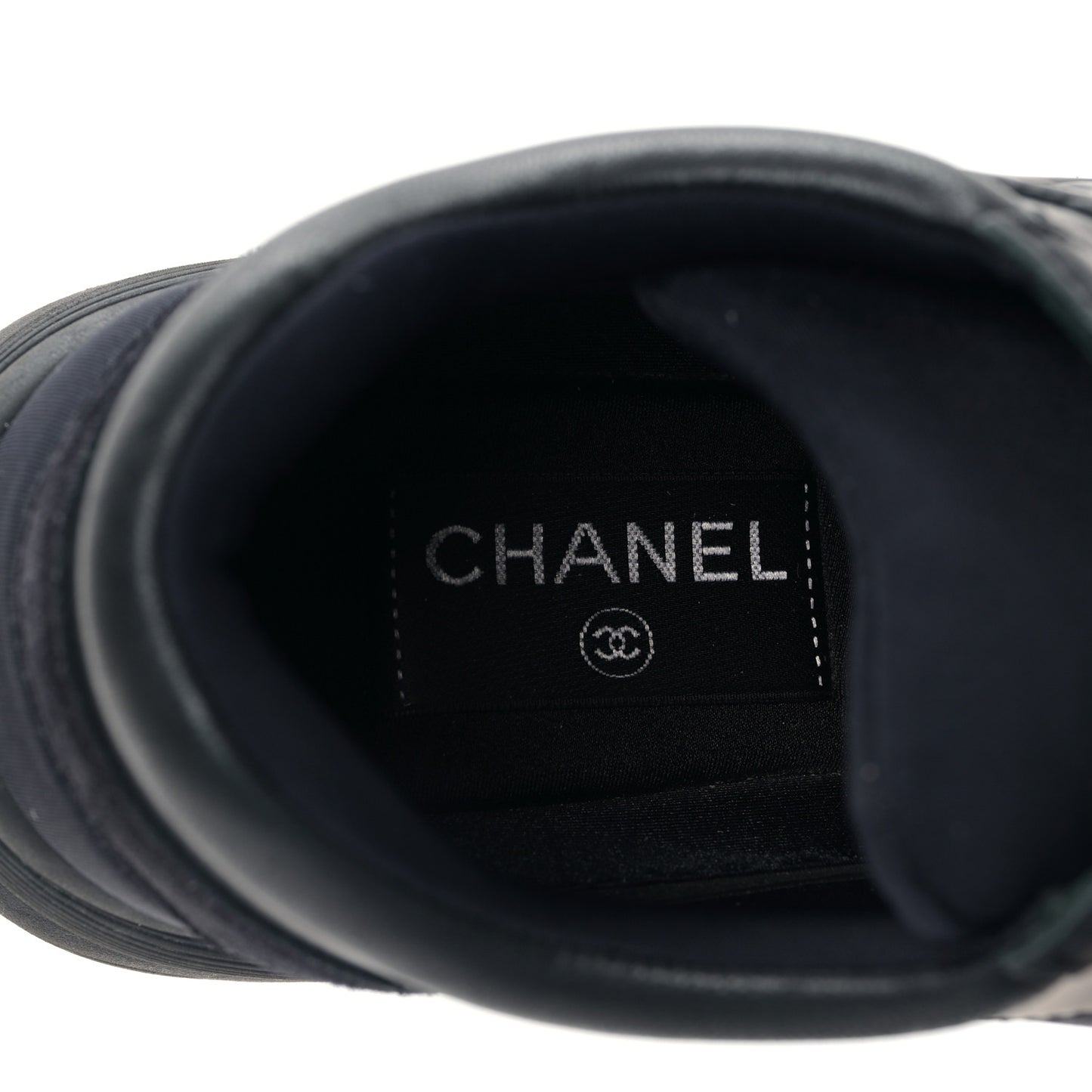 Fabric Calfskin Suede CC Sneakers 37 Black