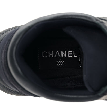 Chanel Fabric Calfskin Suede CC Sneakers 37 Black 7 of 8
