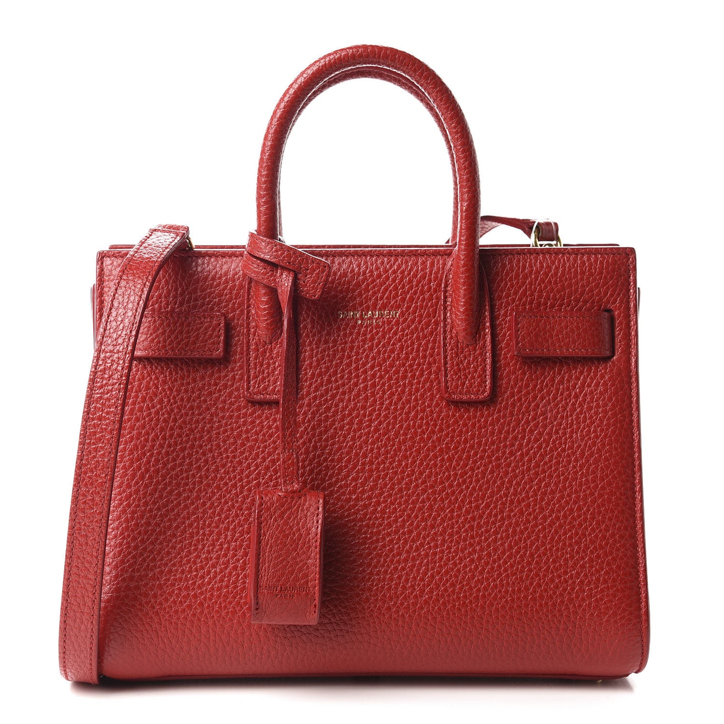 Grained Calfskin Nano Sac De Jour Lipstick Red