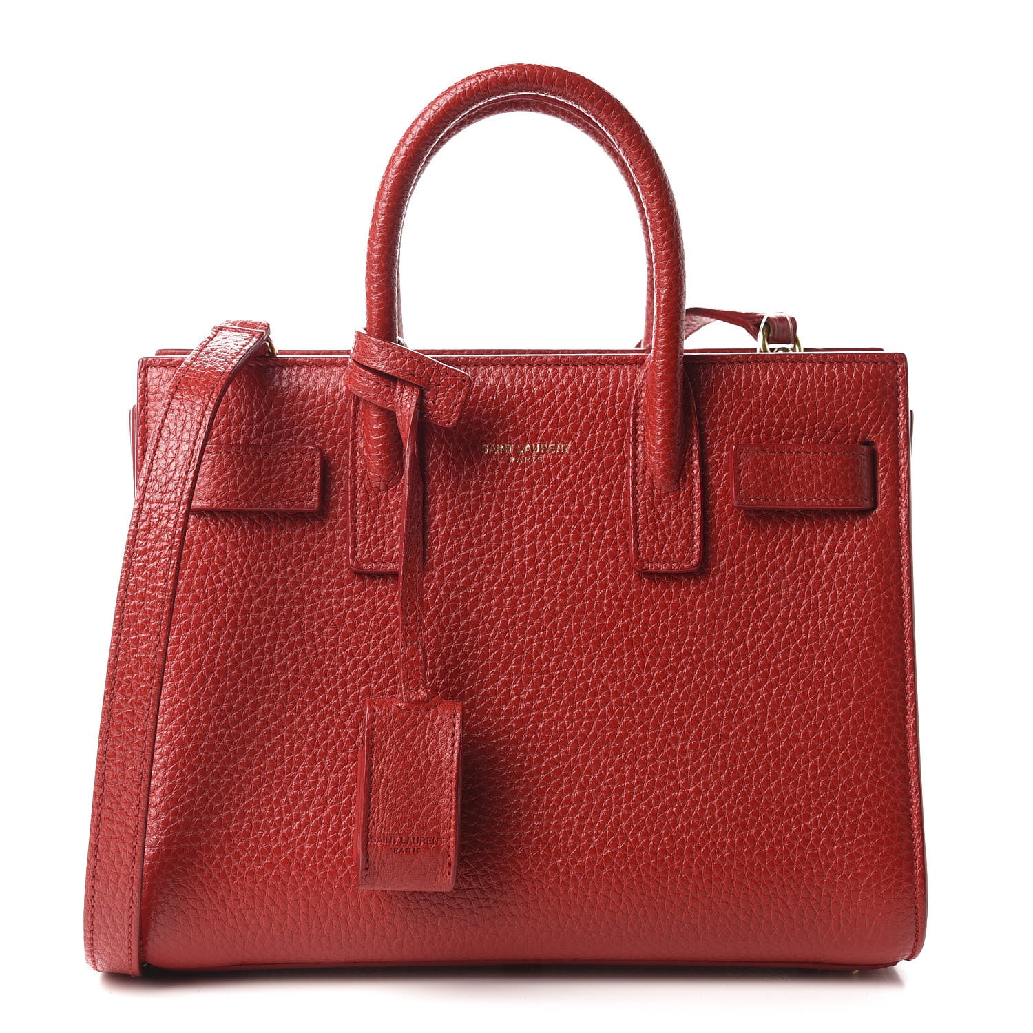 Saint Laurent Grained Calfskin Nano Sac De Jour Lipstick Red 1 of 11
