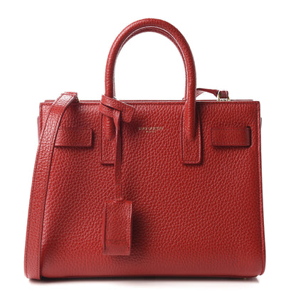 Saint Laurent Grained Calfskin Nano Sac De Jour Lipstick Red 1 of 11