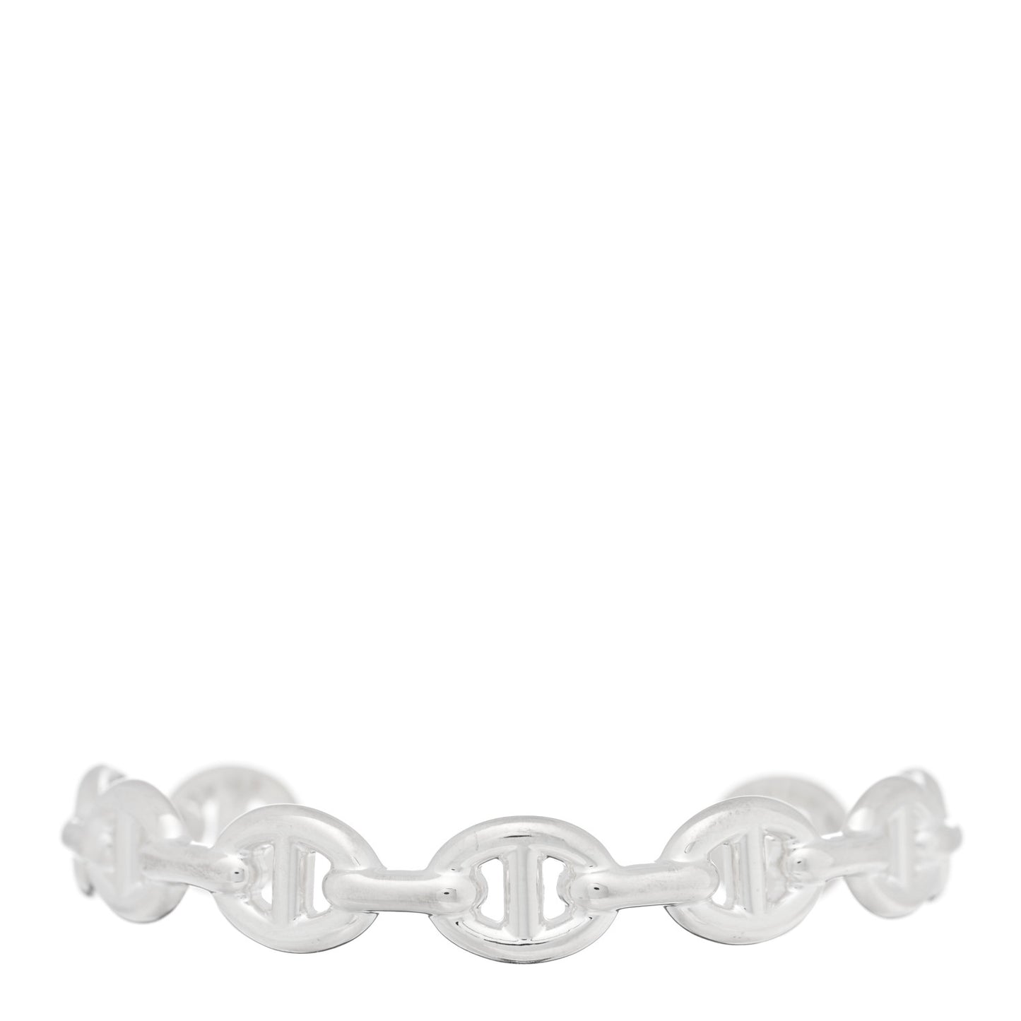 Sterling Silver MM Chaine d'Ancre Enchainee Cuff Bracelet ST