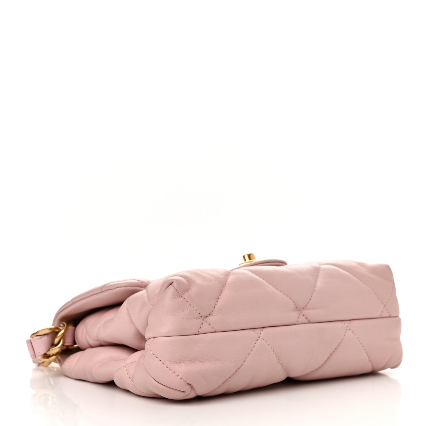 Lambskin Quilted Small Chain Top Handle Flap Rose Clair